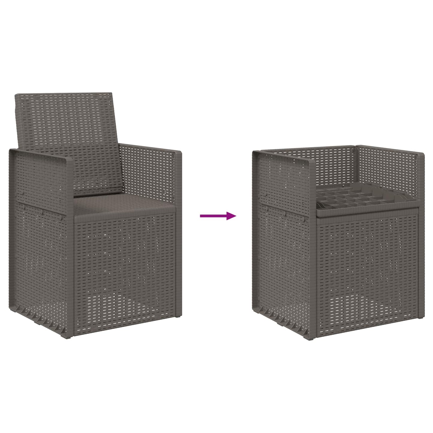 vidaXL Καρέκλες Εστιατορίου Κήπου 2 pcs Ανοιχτό γκρι PP