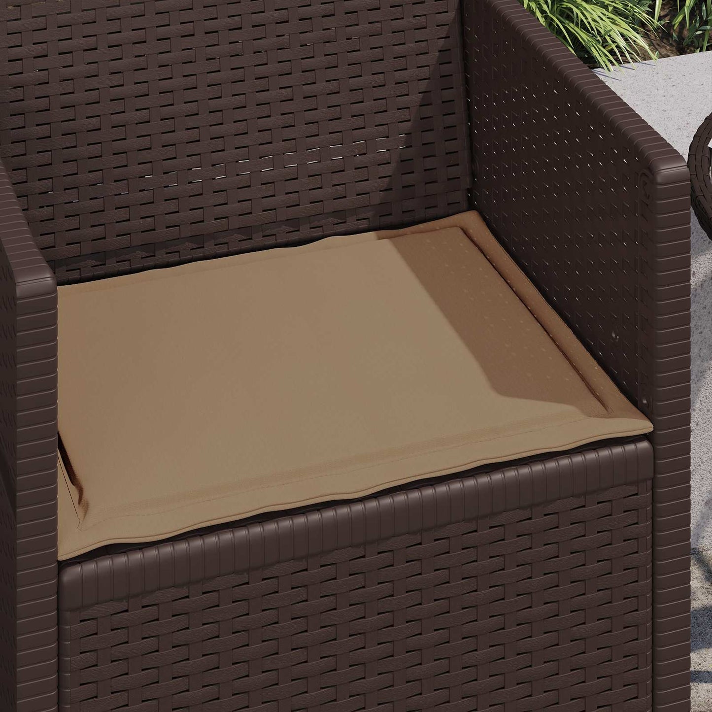 vidaXL Μαξιλάρια καθισμάτων 4 pcs Πολυεστέρας Taupe 47 x 36 x 2 εκ.