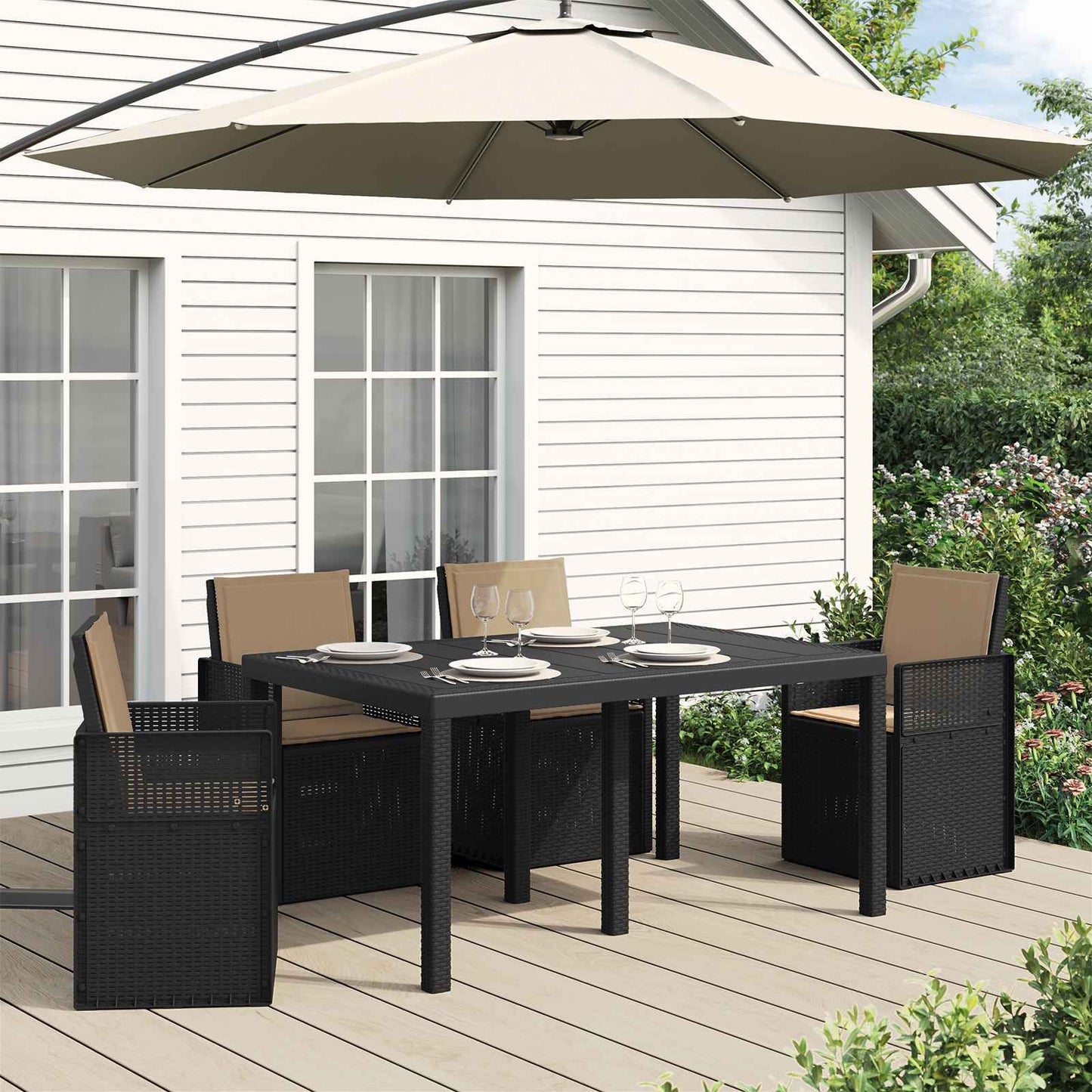 vidaXL Μαξιλάρια Καθίσματος και Πλάτης 4 pcs Taupe 47 x 45 x 2 εκ