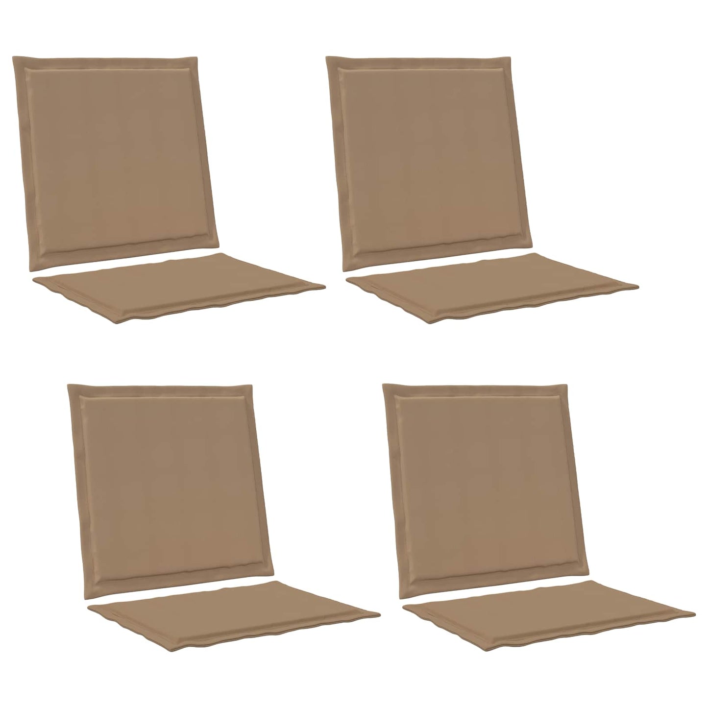 vidaXL Μαξιλάρια Καθίσματος και Πλάτης 4 pcs Taupe 47 x 45 x 2 εκ