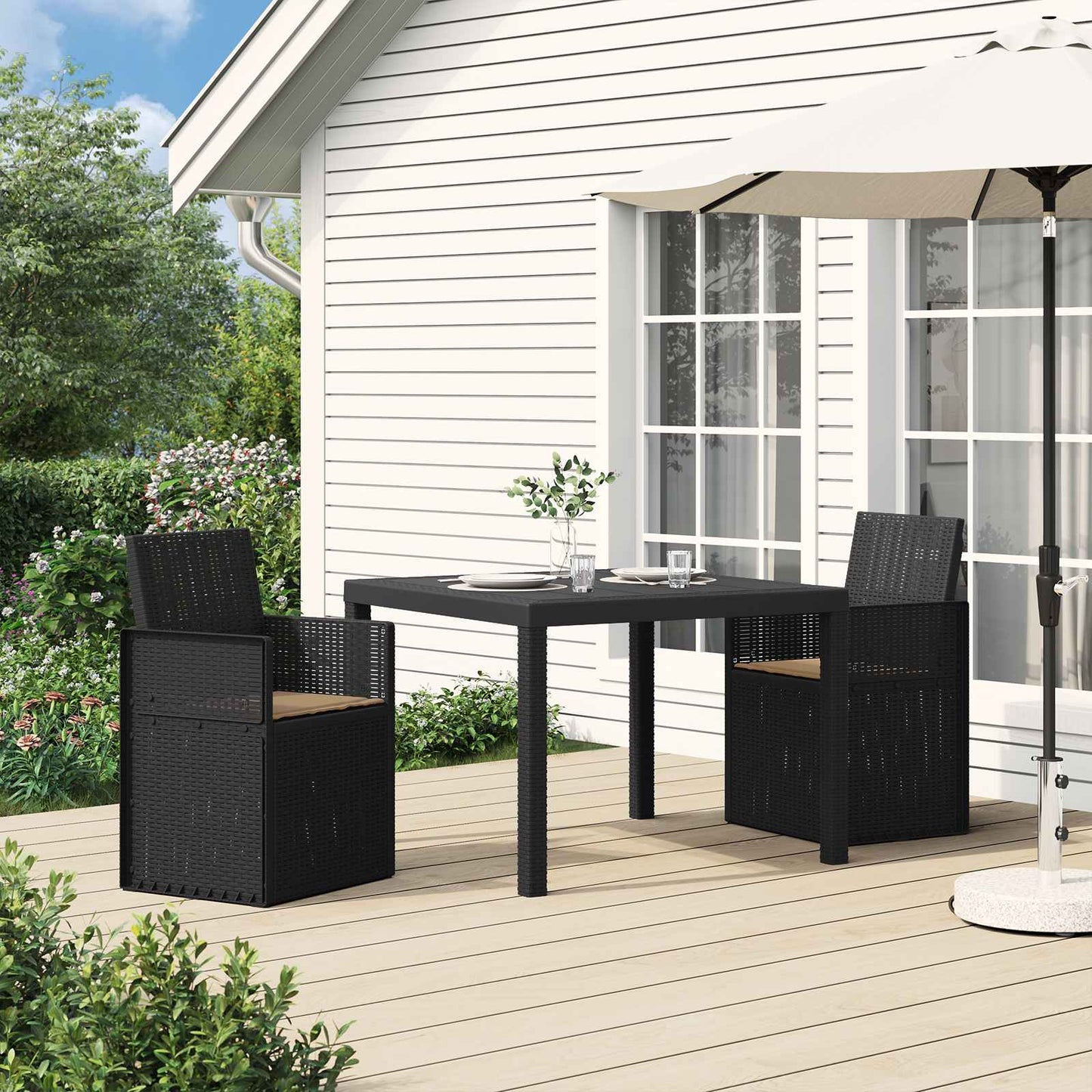 vidaXL Καρέκλες Εστιατορίου Κήπου 2 pcs Ανθρακί και Taupe PP