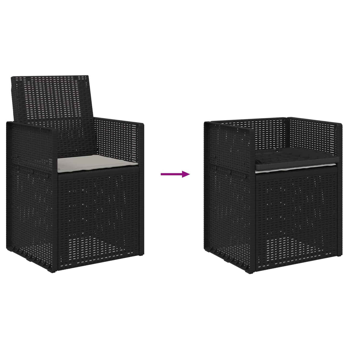vidaXL Καρέκλες Εστιατορίου Κήπου 2 pcs Ανθρακί και Ανοιχτό γκρι PP