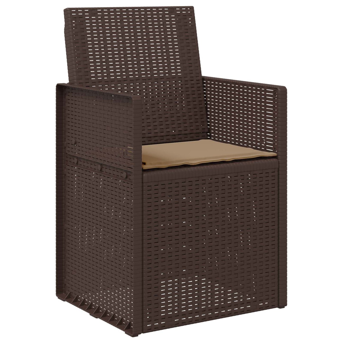 vidaXL Καρέκλες Εστιατορίου Κήπου 2 pcs Καφέ και Taupe PP