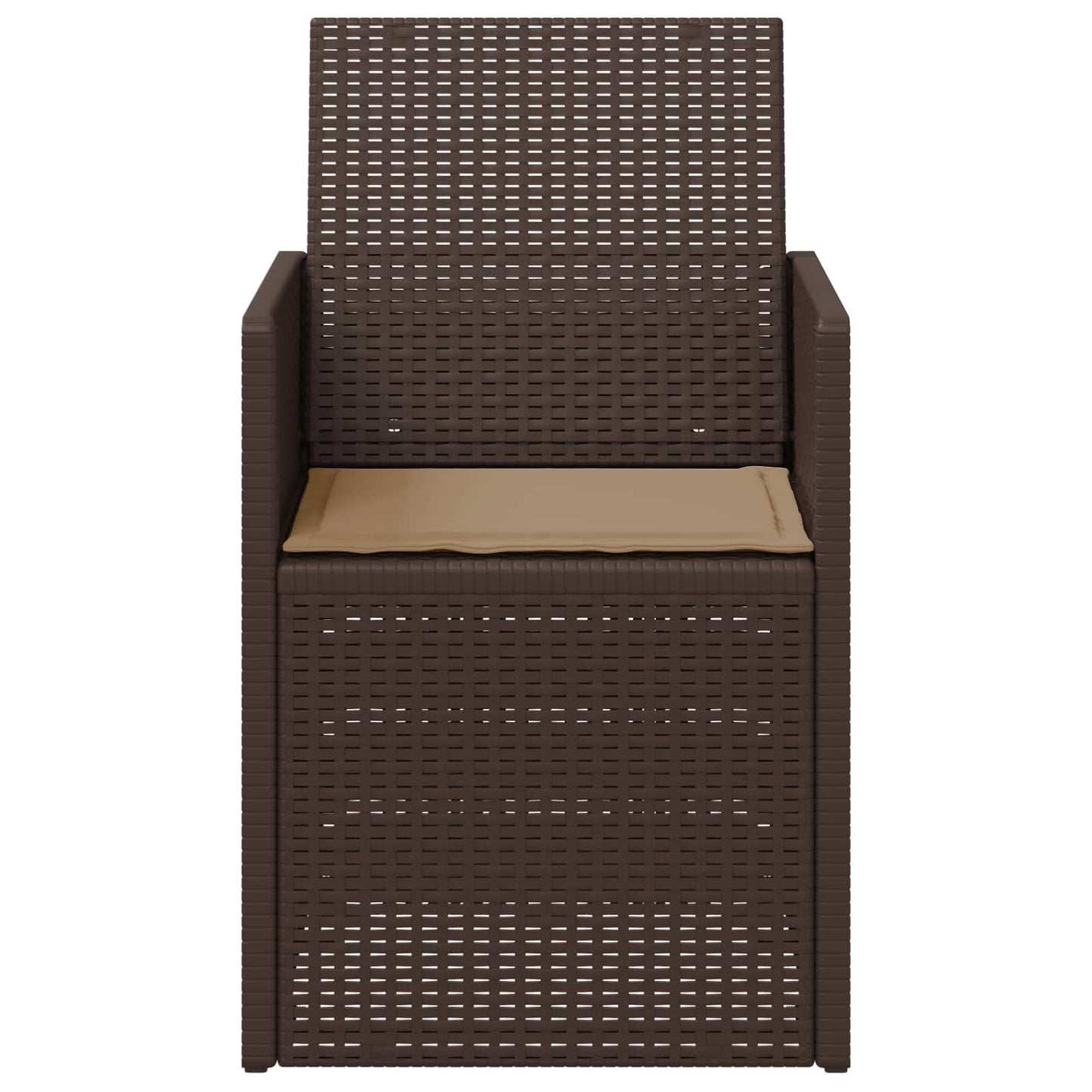 vidaXL Καρέκλες Εστιατορίου Κήπου 2 pcs Καφέ και Taupe PP