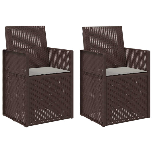 vidaXL Καρέκλες Εστιατορίου Κήπου 2 pcs Καφέ και Ανοιχτό Γκρι PP