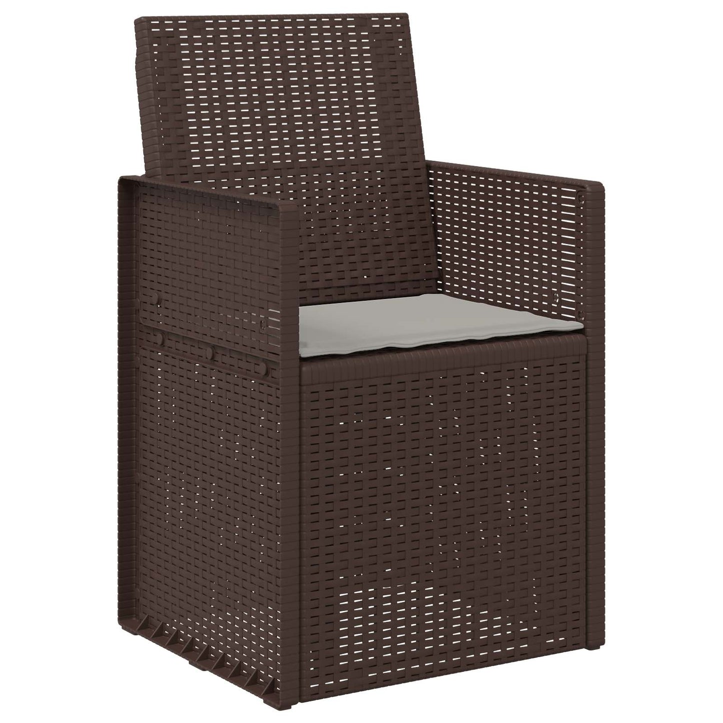 vidaXL Καρέκλες Εστιατορίου Κήπου 2 pcs Καφέ και Ανοιχτό Γκρι PP