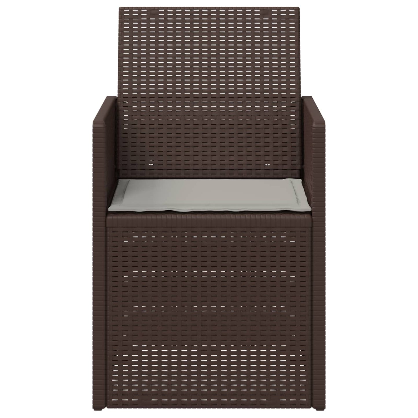 vidaXL Καρέκλες Εστιατορίου Κήπου 2 pcs Καφέ και Ανοιχτό Γκρι PP