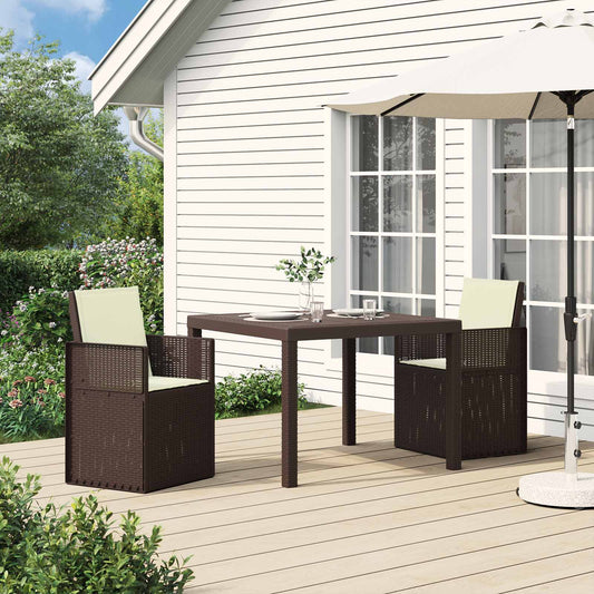vidaXL Καρέκλες Εστιατορίου Κήπου 2 pcs Καφέ και Κρεμ PP