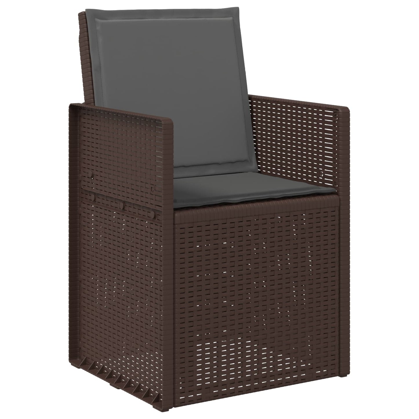 vidaXL Καρέκλες Εστιατορίου Κήπου 2 pcs Καφέ και Ανθρακί PP