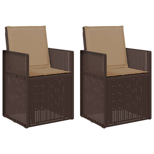 vidaXL Καρέκλες Εστιατορίου Κήπου 2 pcs Καφέ και Taupe PP