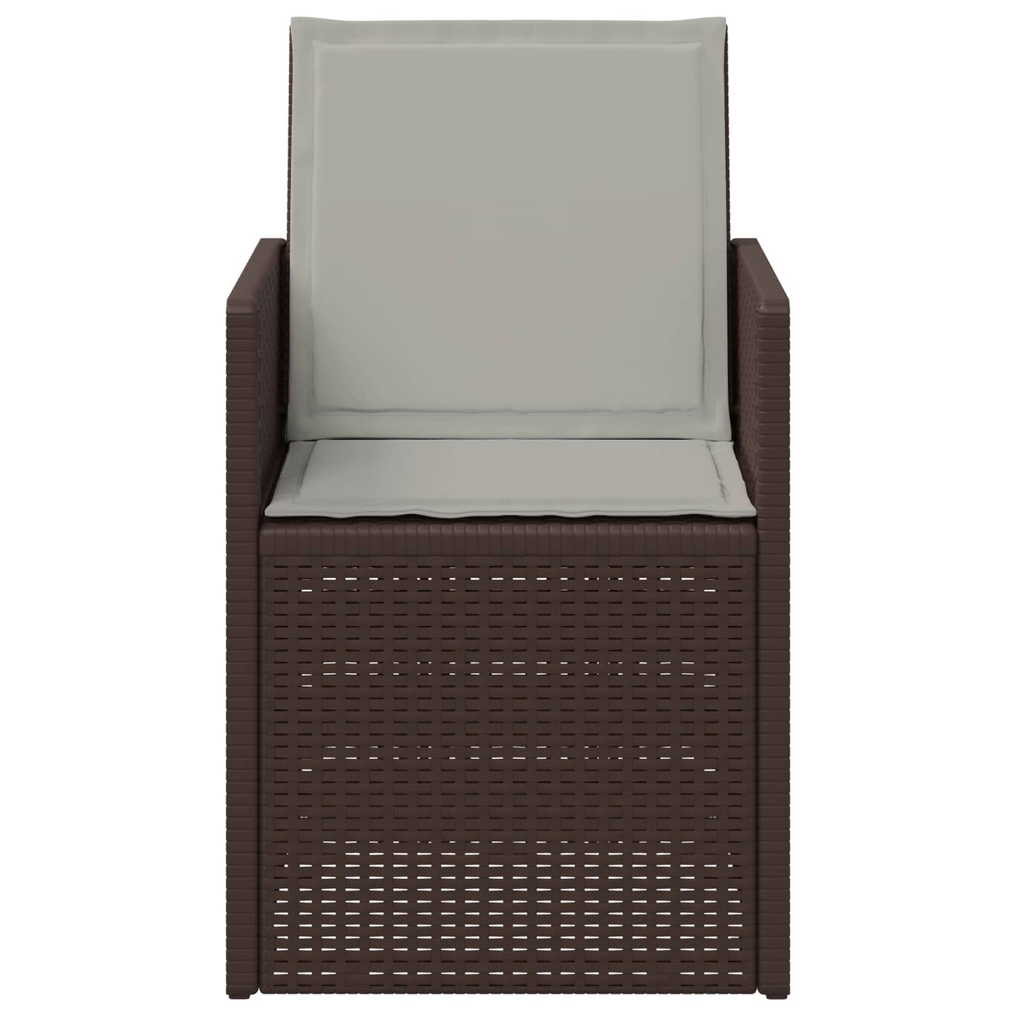 vidaXL Καρέκλες Εστιατορίου Κήπου 2 pcs Καφέ και Ανοιχτό Γκρι PP