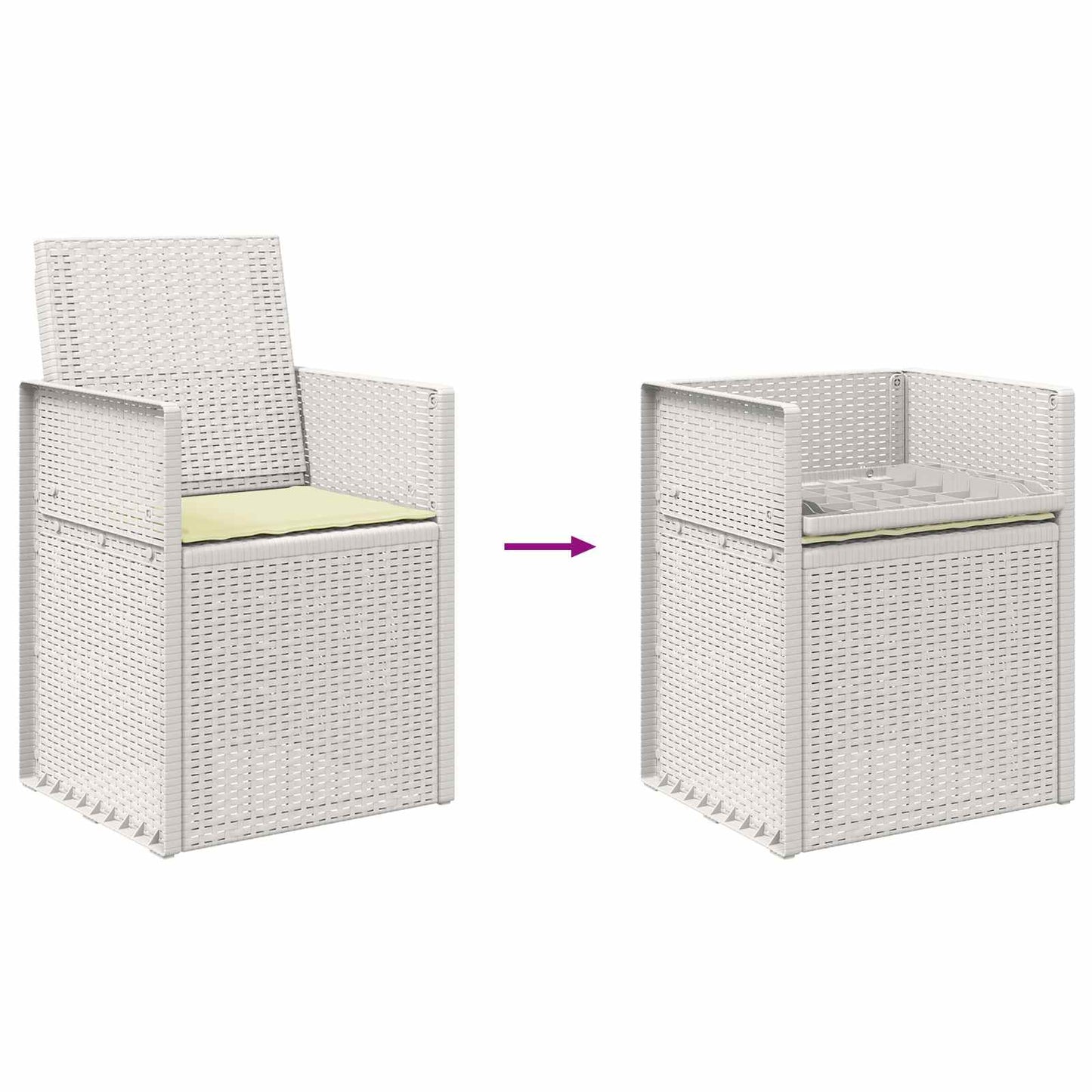 vidaXL Καρέκλες Εστιατορίου Κήπου 2 pcs Λευκό και Κρεμ PP