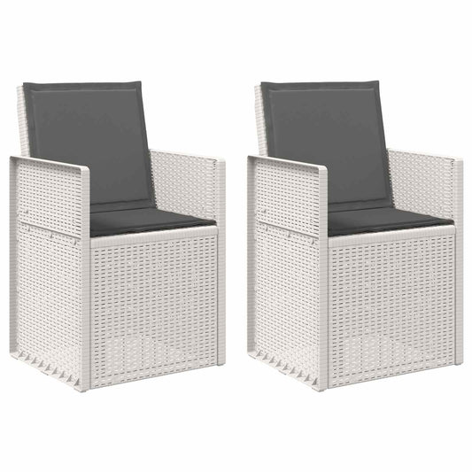 vidaXL Καρέκλες Εστιατορίου Κήπου 2 pcs Άσπρο και Ανθρακί PP