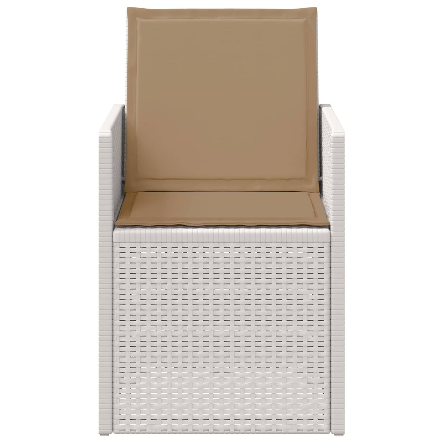vidaXL Καρέκλες Εστιατορίου Κήπου 2 pcs Λευκό και Taupe PP