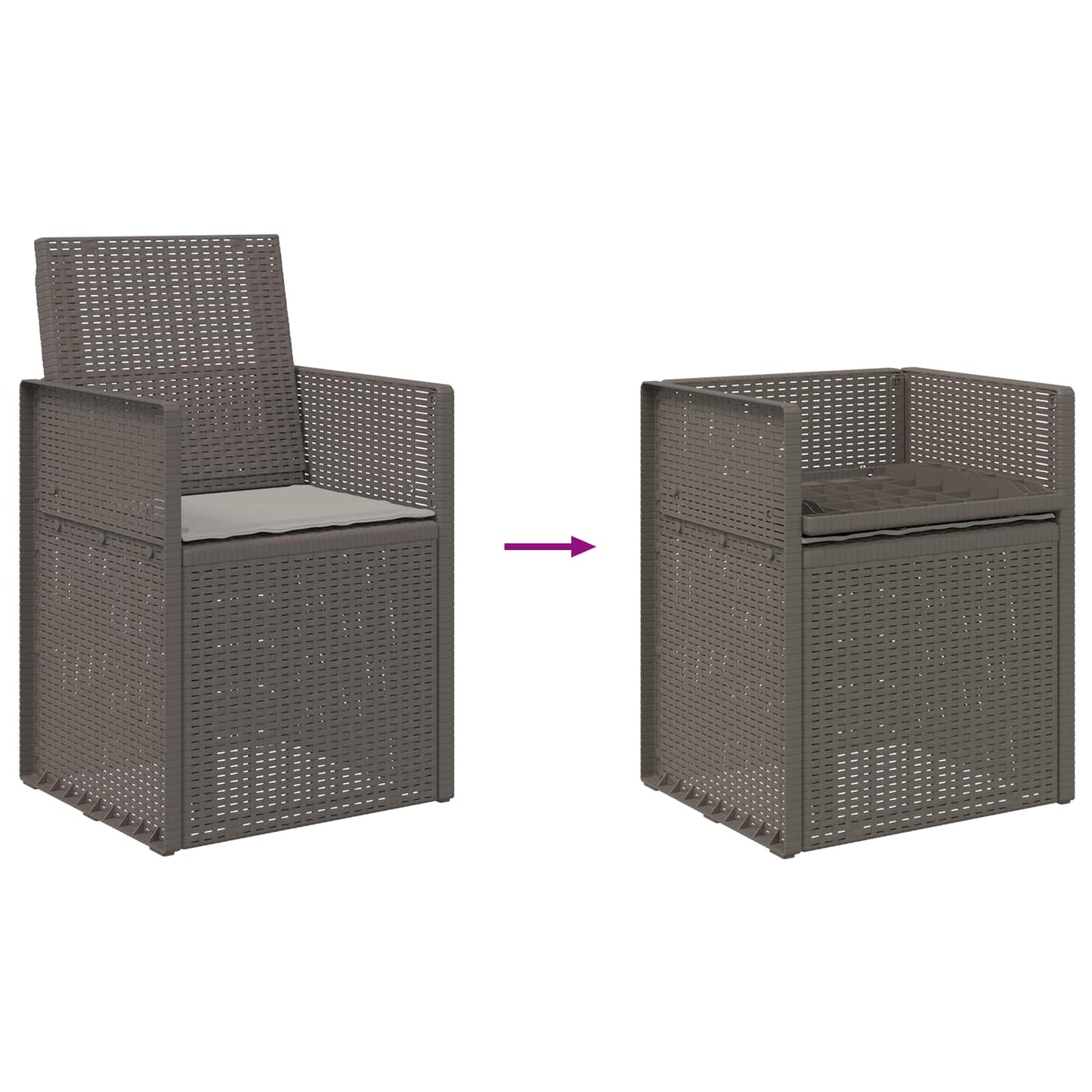 vidaXL Καρέκλες Εστιατορίου Κήπου 2 pcs Ανοιχτό γκρι PP