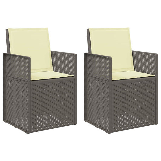vidaXL Καρέκλες Εστιατορίου Κήπου 2 pcs Ανοιχτό γκρι και Κρεμ PP