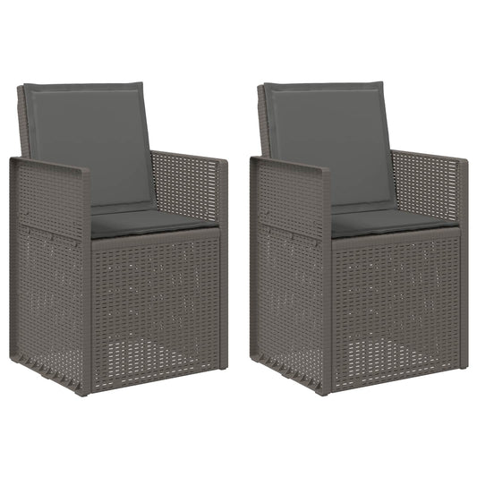 vidaXL Καρέκλες Εστιατορίου Κήπου 2 pcs Ανοιχτό Γκρι και Ανθρακί PP