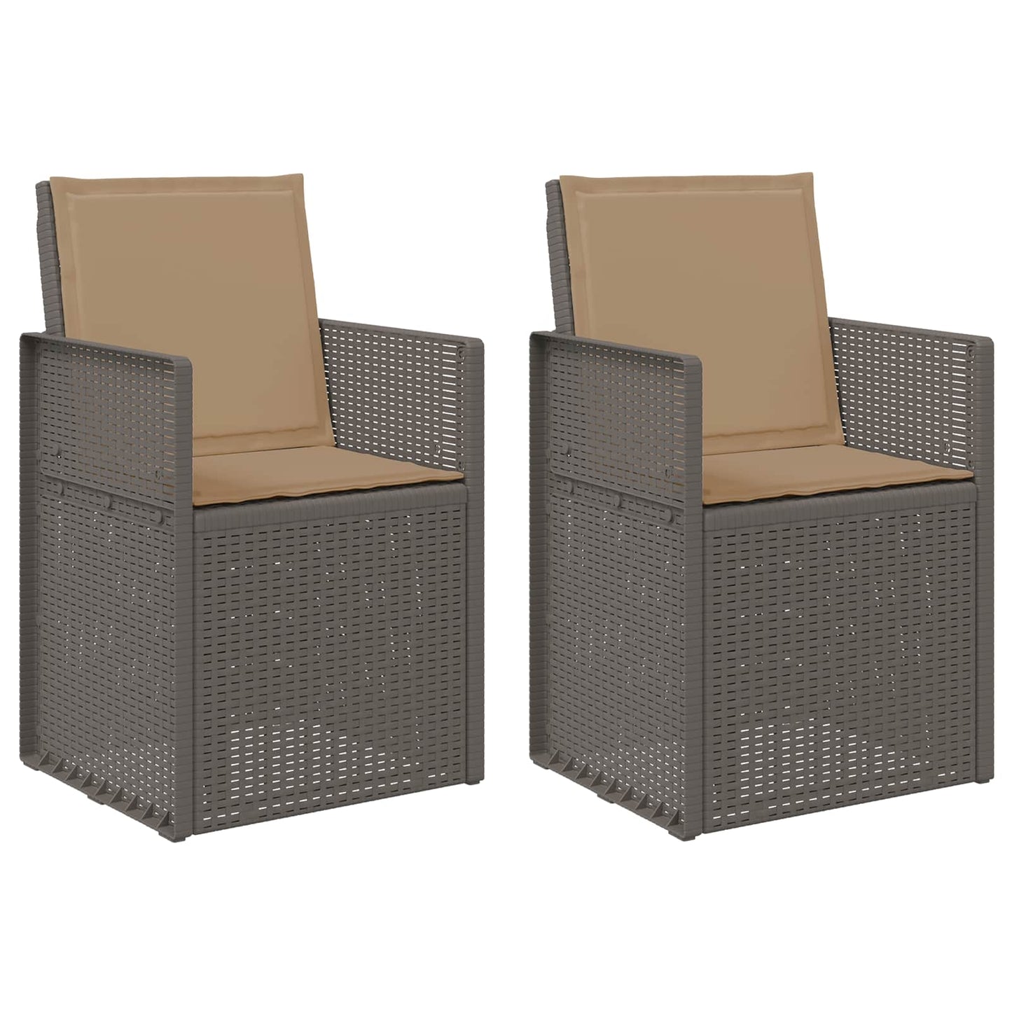 vidaXL Καρέκλες Εστιατορίου Κήπου 2 pcs Ανοιχτό γκρι και ταουπά PP