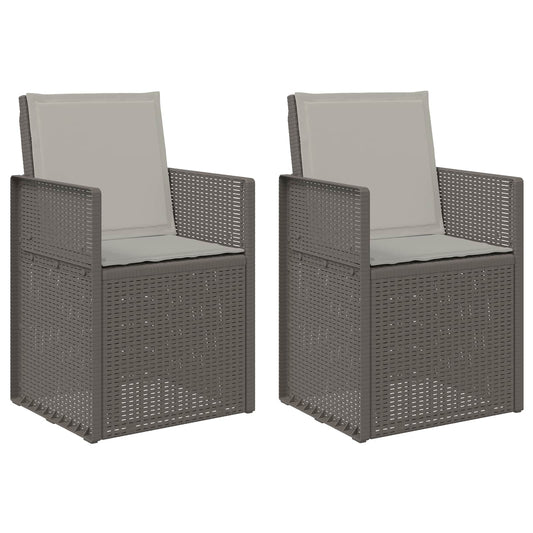 vidaXL Καρέκλες Εστιατορίου Κήπου 2 pcs Ανοιχτό γκρι PP