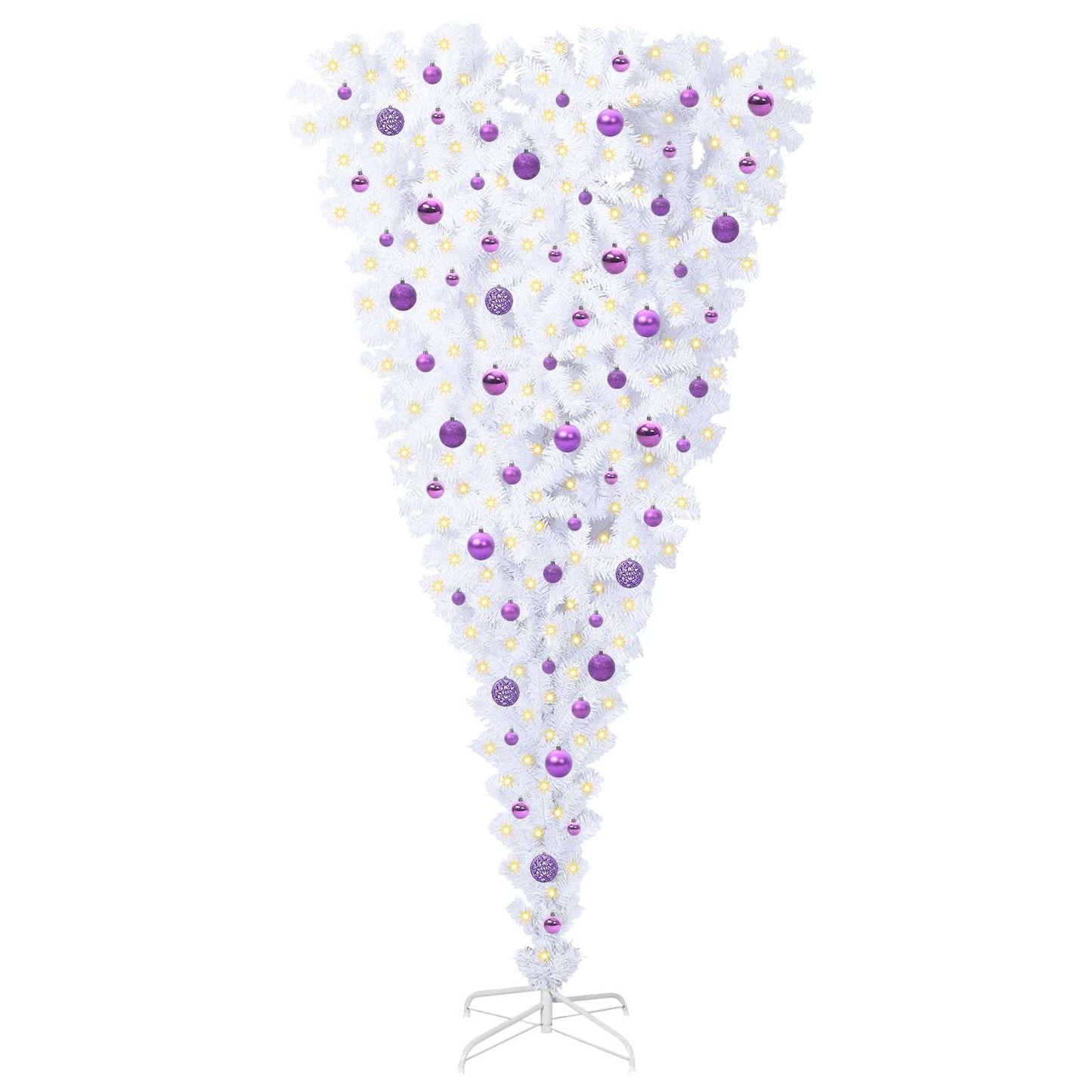 vidaXL Τεχνητό Χριστουγεννιάτικο Δέντρο Λευκό 210 cm PVC και Χάλυβας