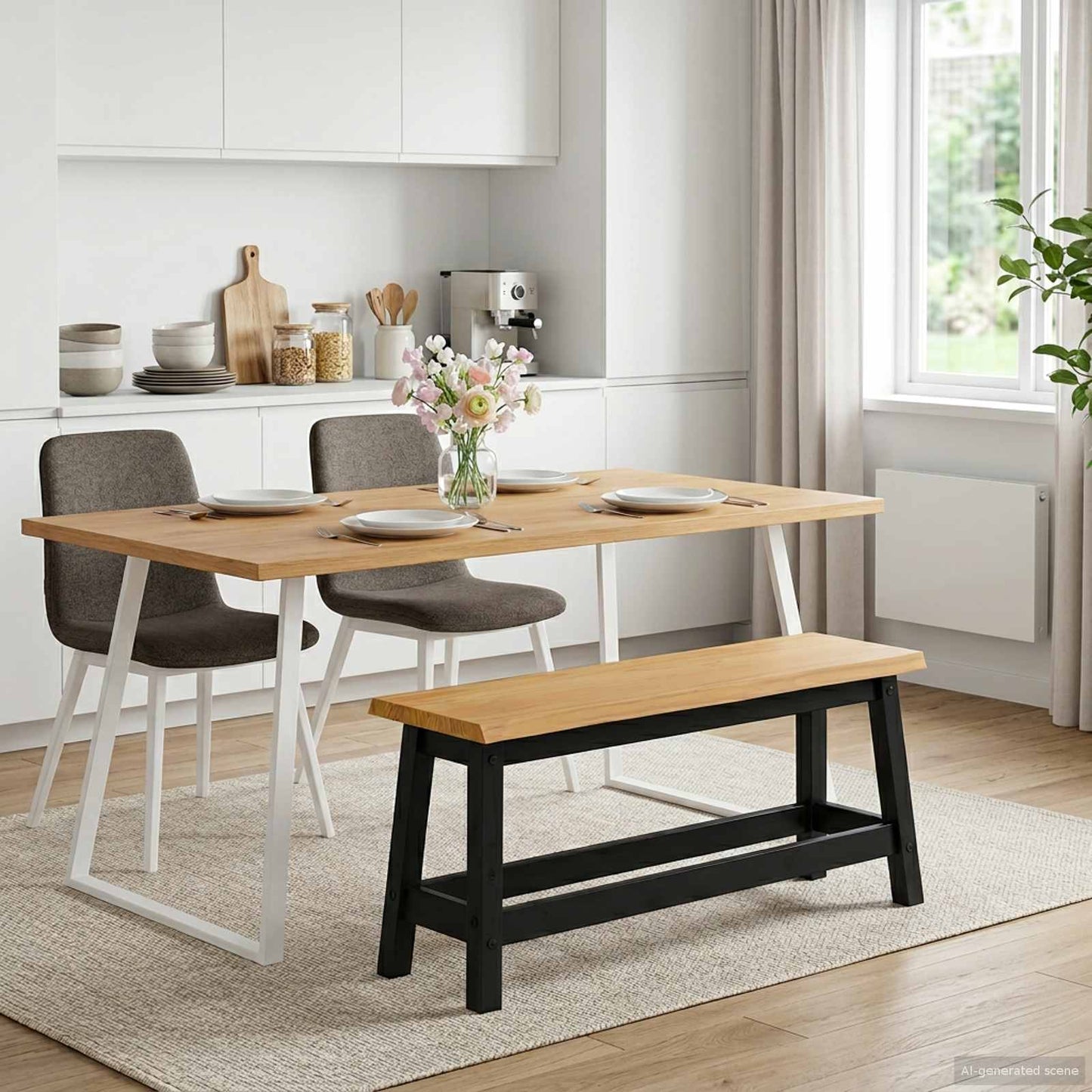 VidaXL Καθιστικό Σαλονιού EKAI Μαύρο 91,5 x 29 x 45,5 εκ