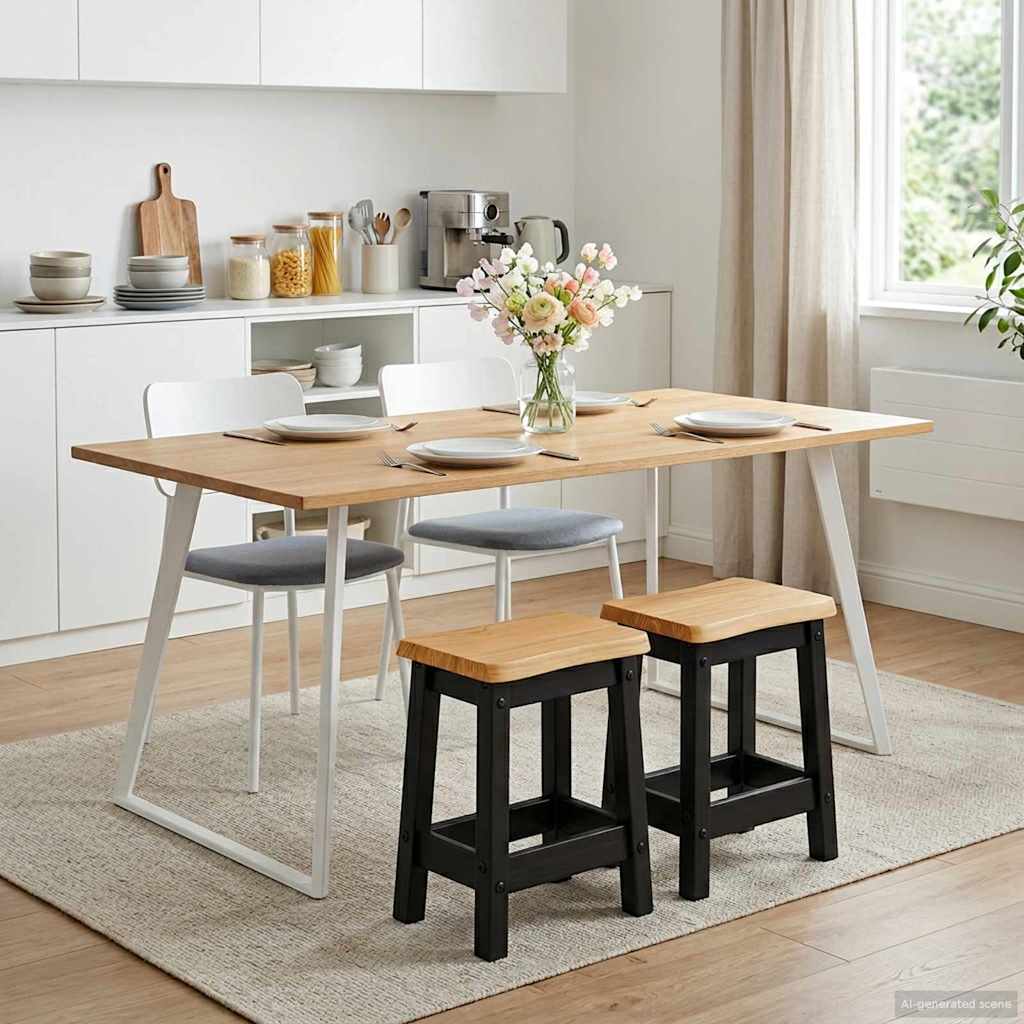VidaXL Μπαρ σκαμπό EKAI 2 pcs Μαύρο 40 x 29 x 45,5 εκ