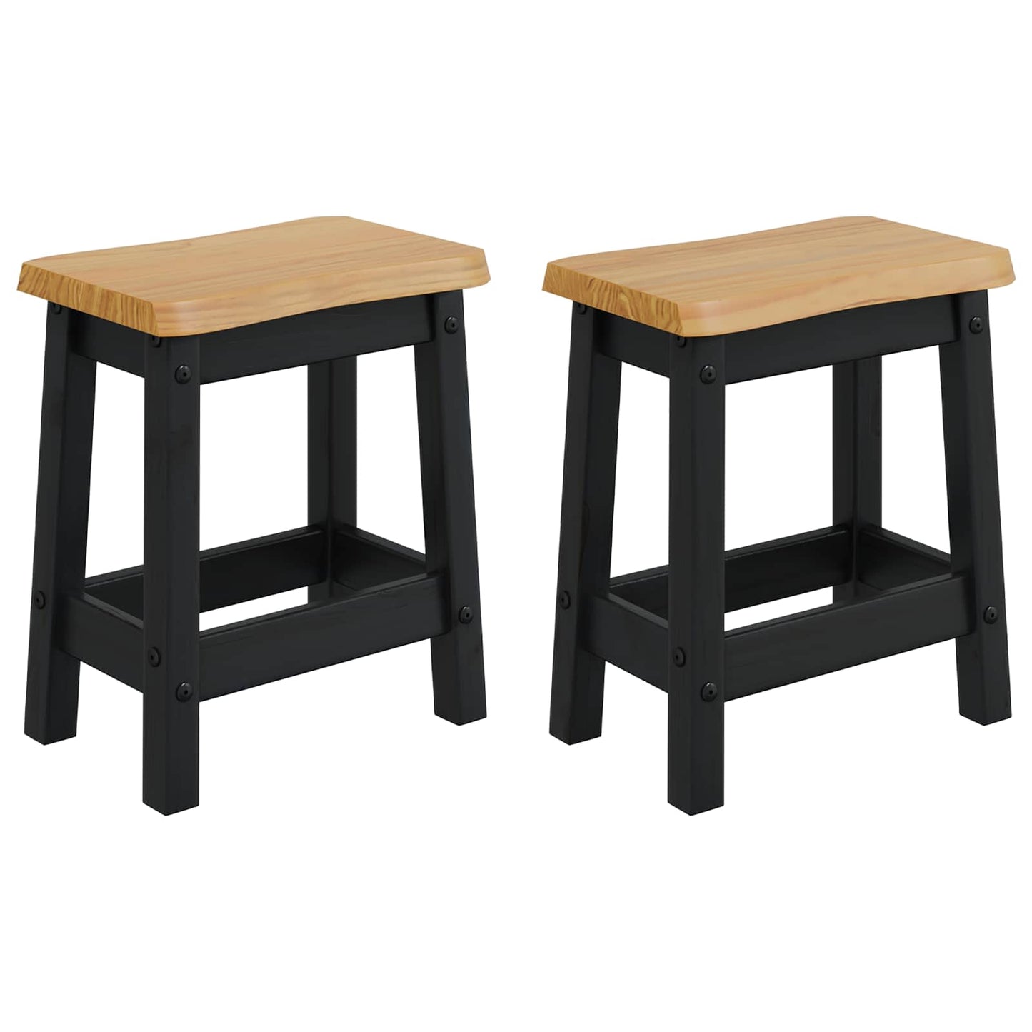 VidaXL Μπαρ σκαμπό EKAI 2 pcs Μαύρο 40 x 29 x 45,5 εκ