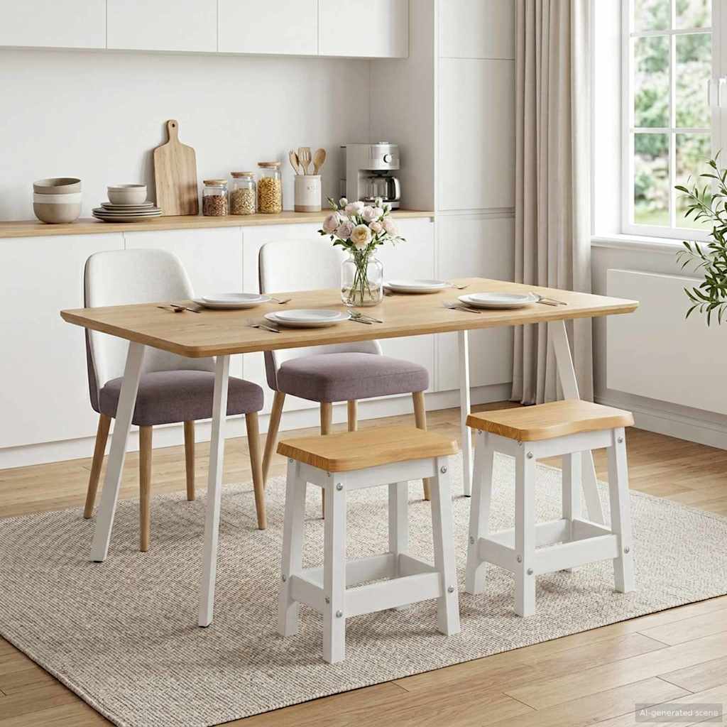 VidaXL Μπαρ σκαμπό EKAI 2 pcs Λευκό 40 x 29 x 45,5 εκ