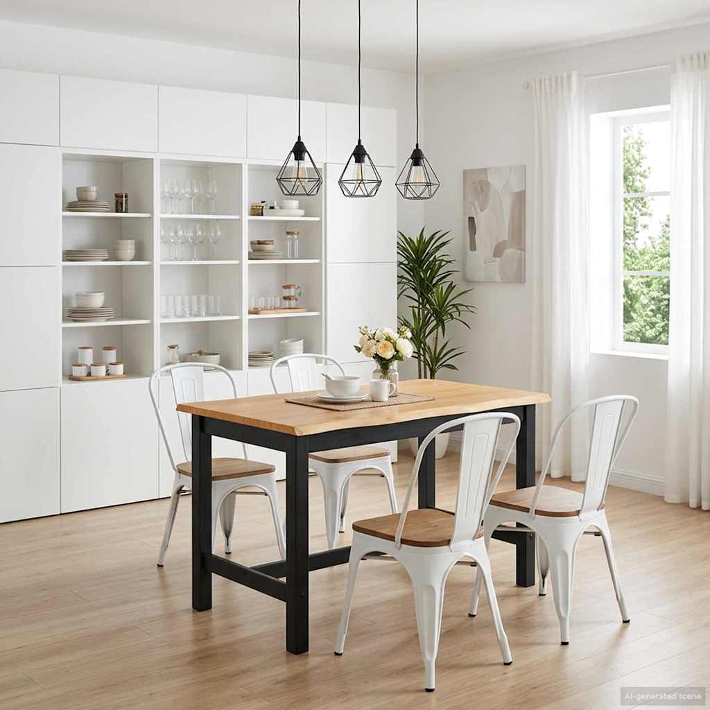 VidaXL Ψηλό Μπαρ Τραπέζι EKAI Μαύρο 112 x 70 x 91 εκ Μασίφ Ξύλο Πεύκου