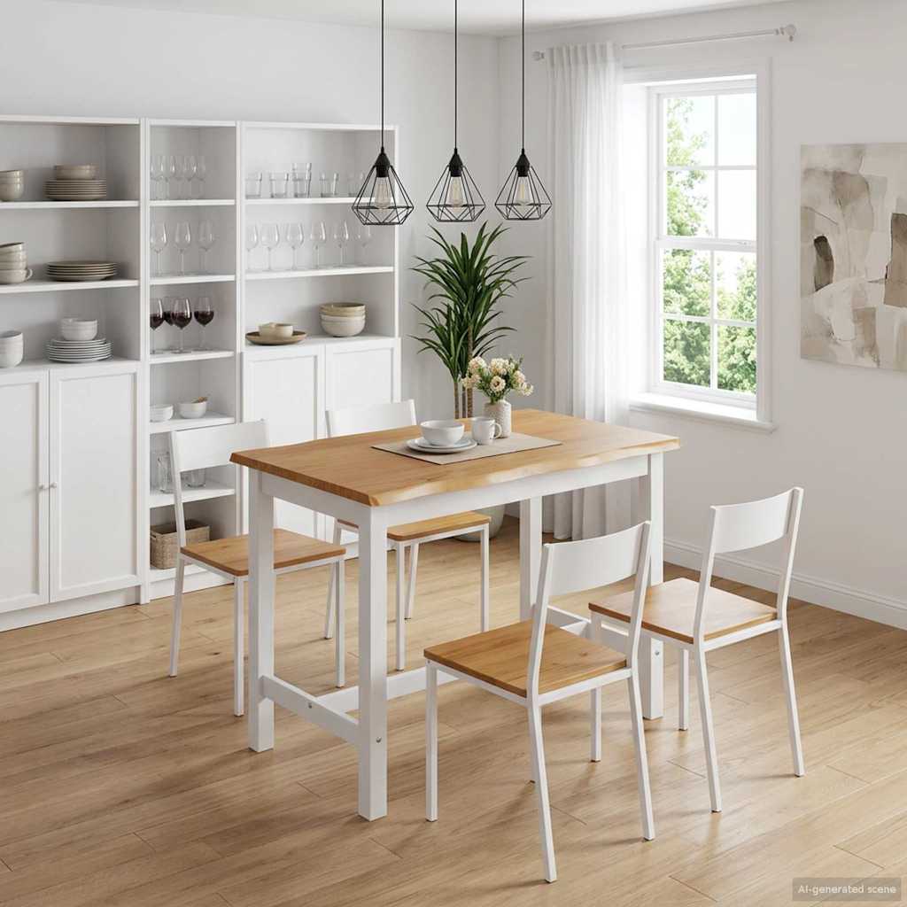 VidaXL Ψηλό Μπαρ Τραπέζι EKAI Λευκό 112 x 70 x 91 εκ Μασίφ Ξύλο Πεύκου