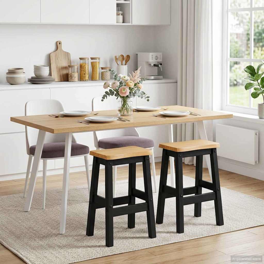VidaXL Υψηλό Μπαρ Σκαμπό EKAI 2 pcs Μαύρο 40 x 29 x 63 εκ.