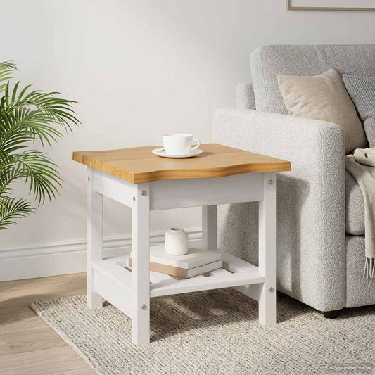 VidaXL Τραπεζάκι Πλευράς με ράφι EKAI Λευκό 50 x 50 x 45,5 εκ.