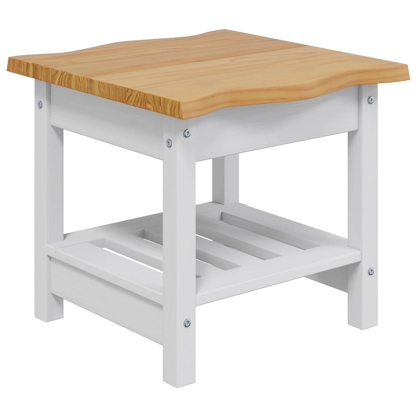 VidaXL Τραπεζάκι Πλευράς με ράφι EKAI Λευκό 50 x 50 x 45,5 εκ.