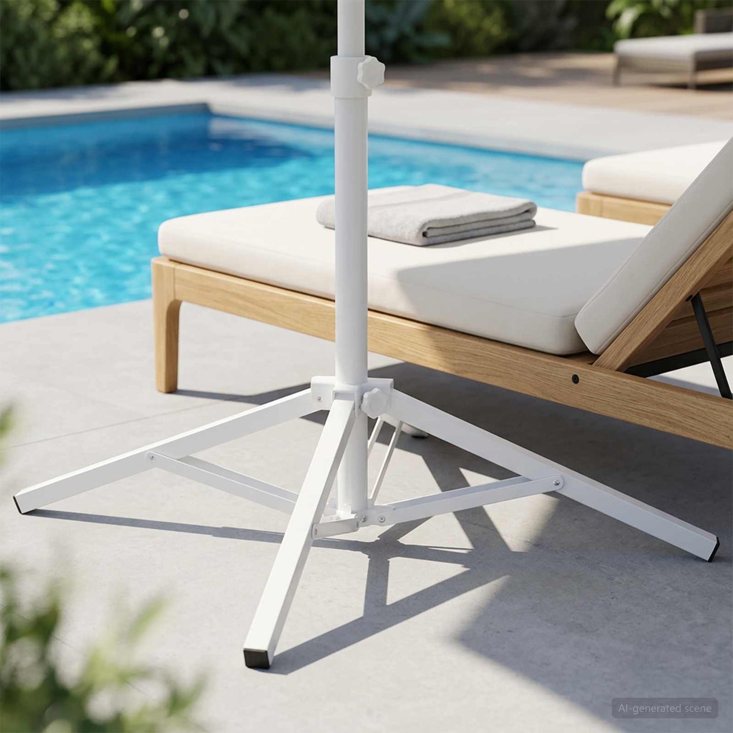 vidaXL Βάση Ομπρέλας Λευκό Ατσάλι για 25-32 χιλιοστά Πόλος