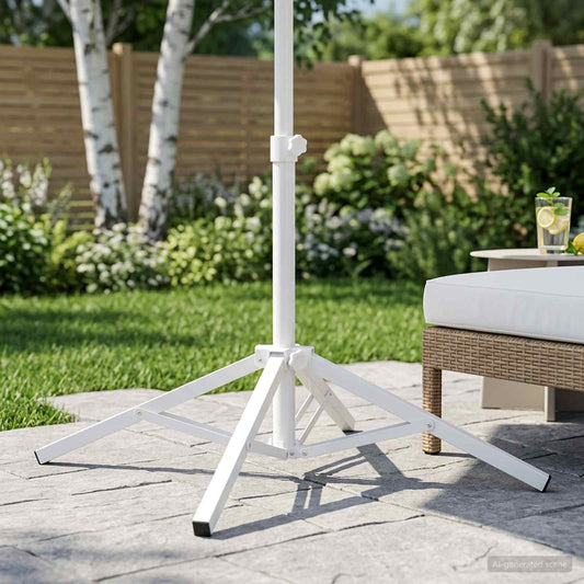 vidaXL Βάση Ομπρέλας Λευκό Ατσάλι για 25-32 χιλιοστά Πόλος