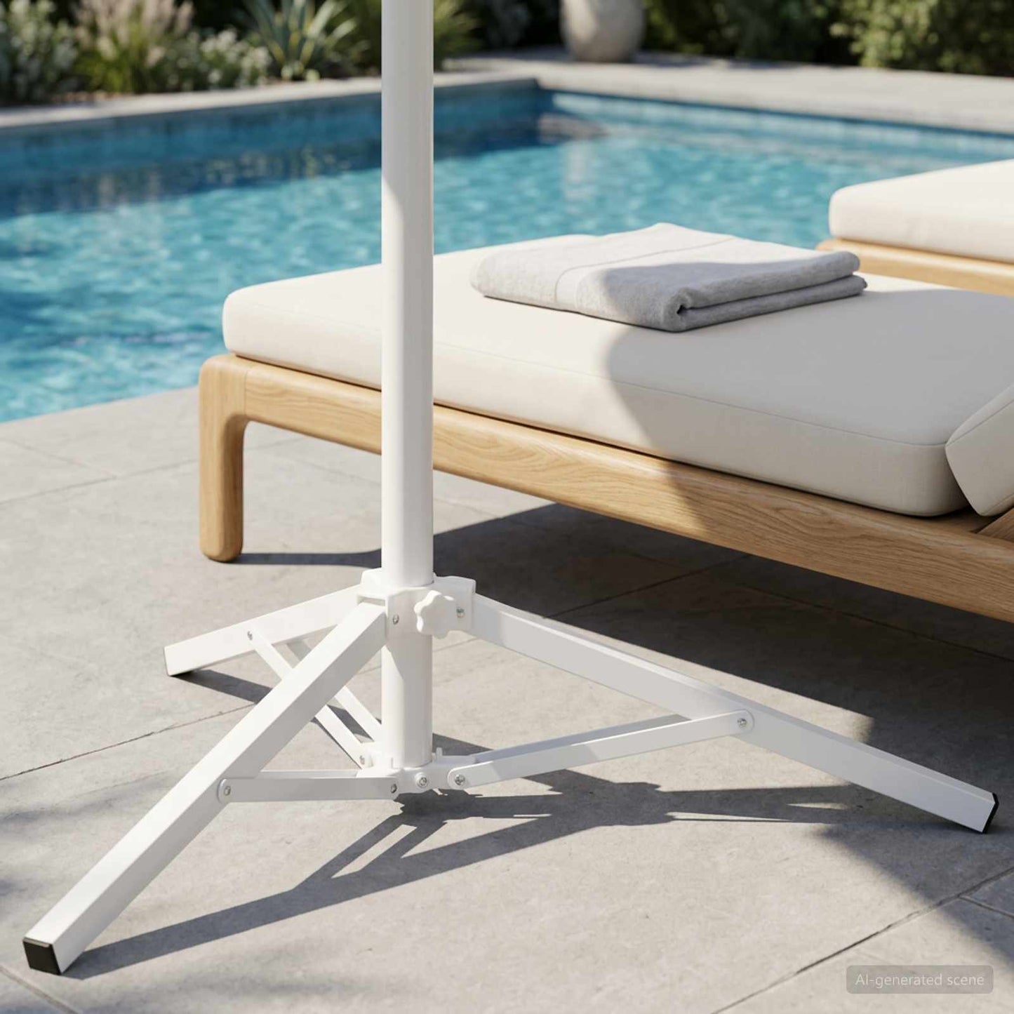 vidaXL Βάση Ομπρέλας Λευκό Ατσάλι for 25-32 χιλιοστά Pole