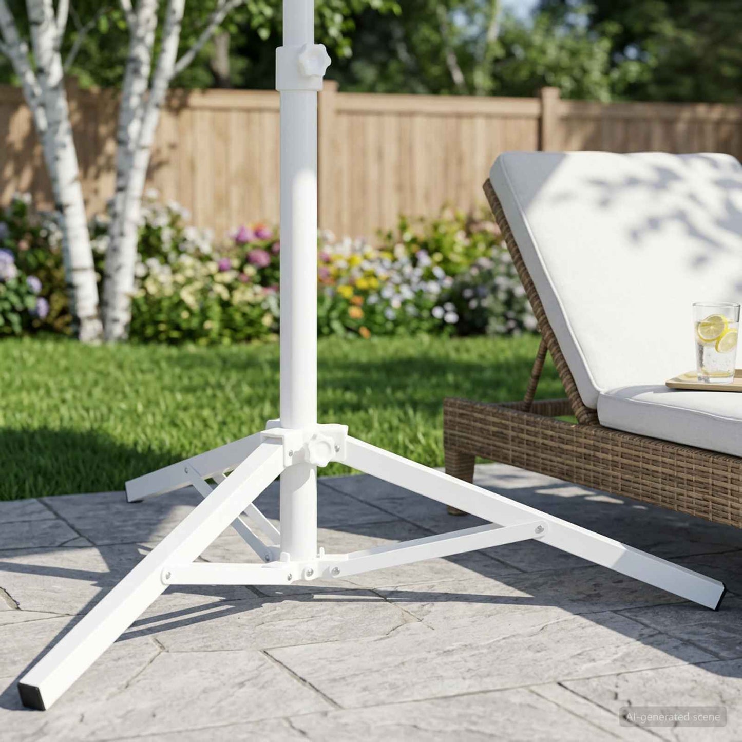 vidaXL Βάση Ομπρέλας Λευκό Ατσάλι for 25-32 χιλιοστά Pole