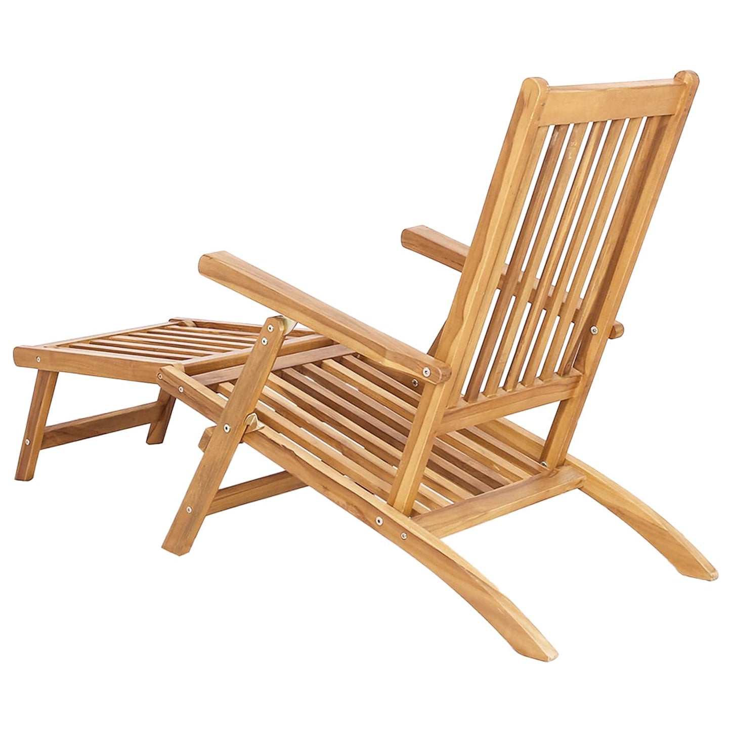 vidaXL Αναδιπλούμενη Πολυθρόνα Βεράντας 2 pcs Φυσικό Στερεό Ξύλο Τίκ
