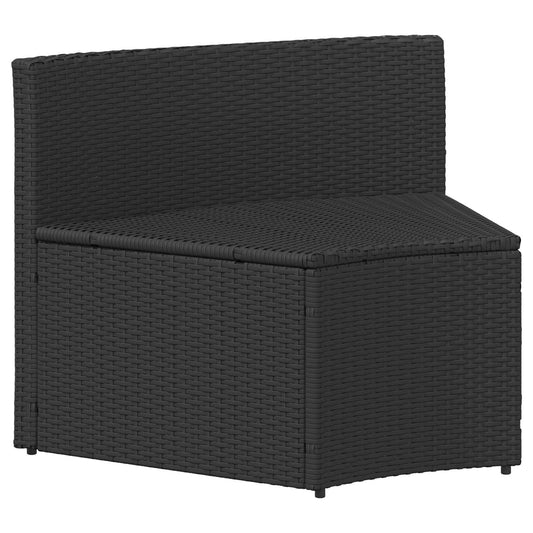 vidaXL Σετ Καναπέ 2 pcs Μαύρο Στερεό Ξύλο Ακακίας και Πολυ Ράτταν