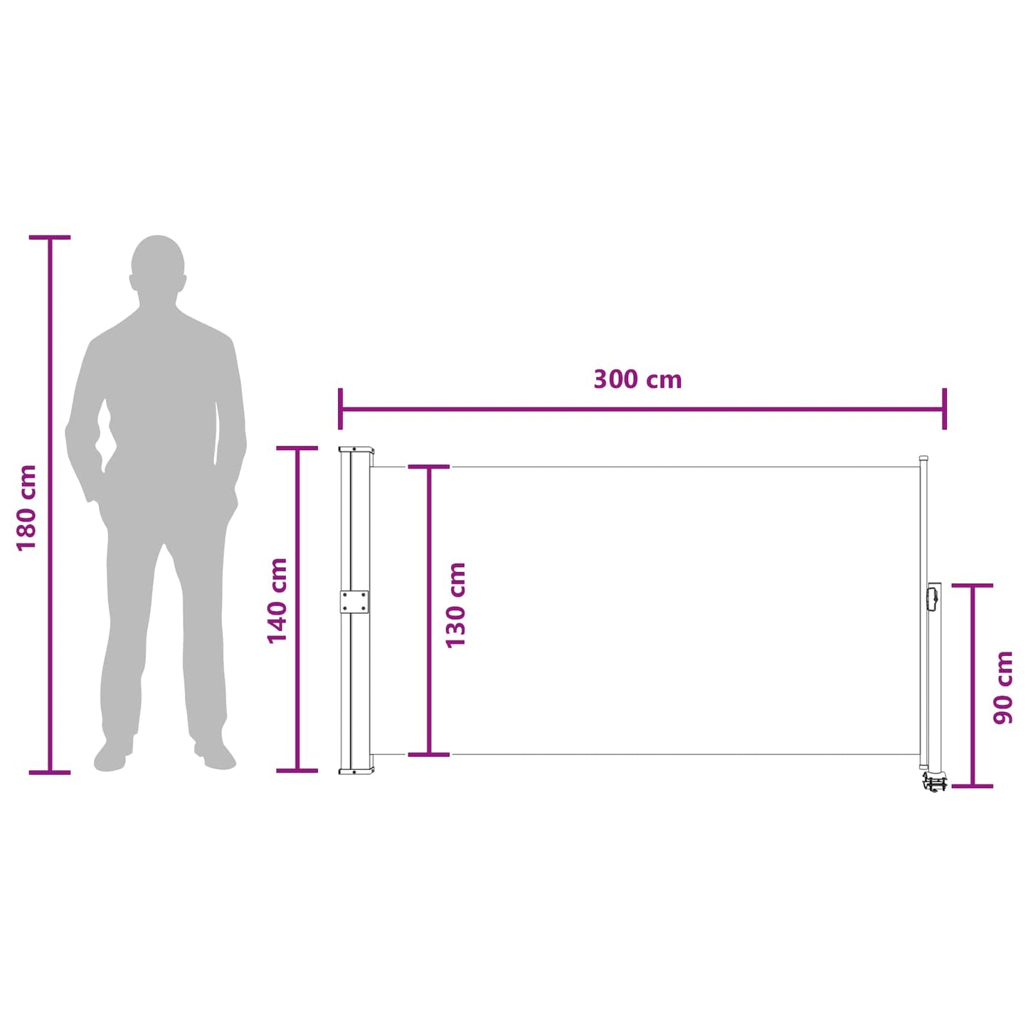 vidaXL Προστασία Πλευράς 140 x 300 cm 100% πολυεστέρας σίδερο χάλυβας