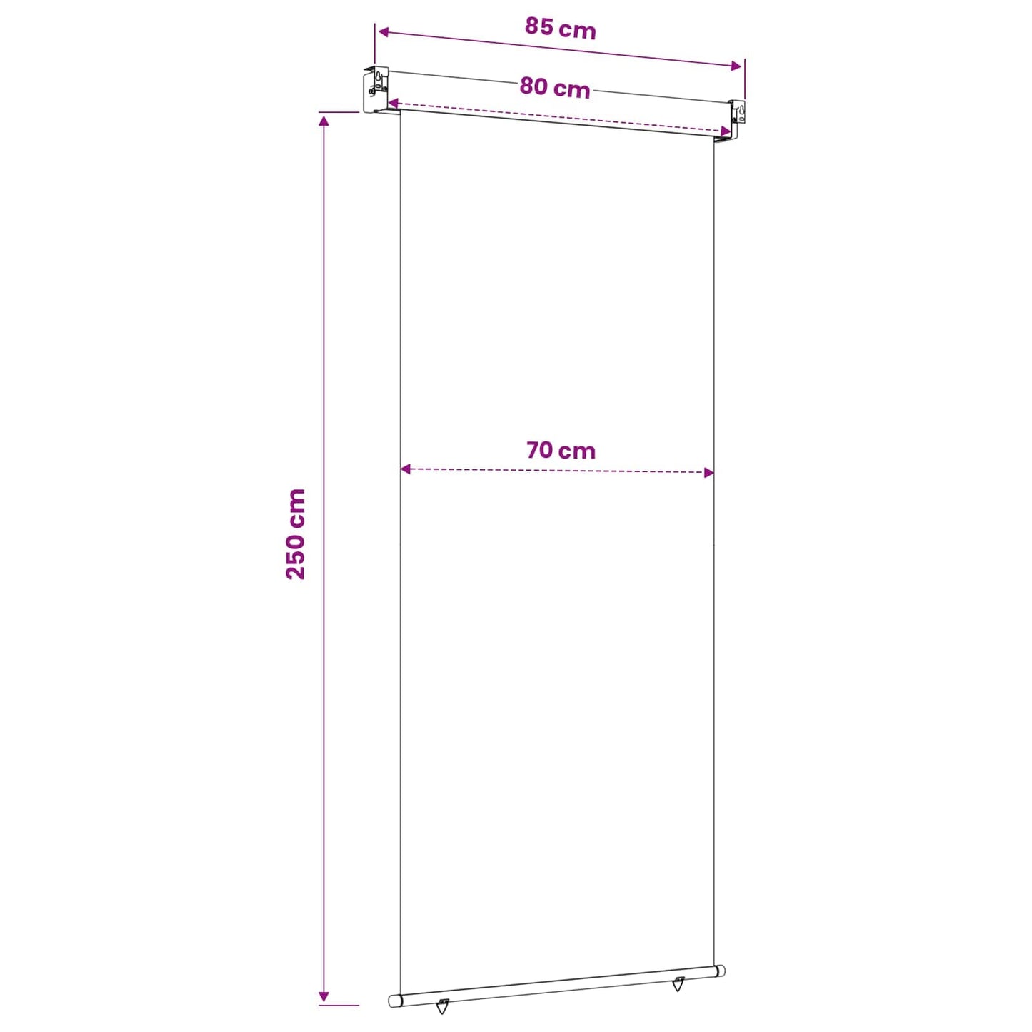 vidaXL Αυλούπα Πλευράς Μπαλκονιού 80 x 250 cm