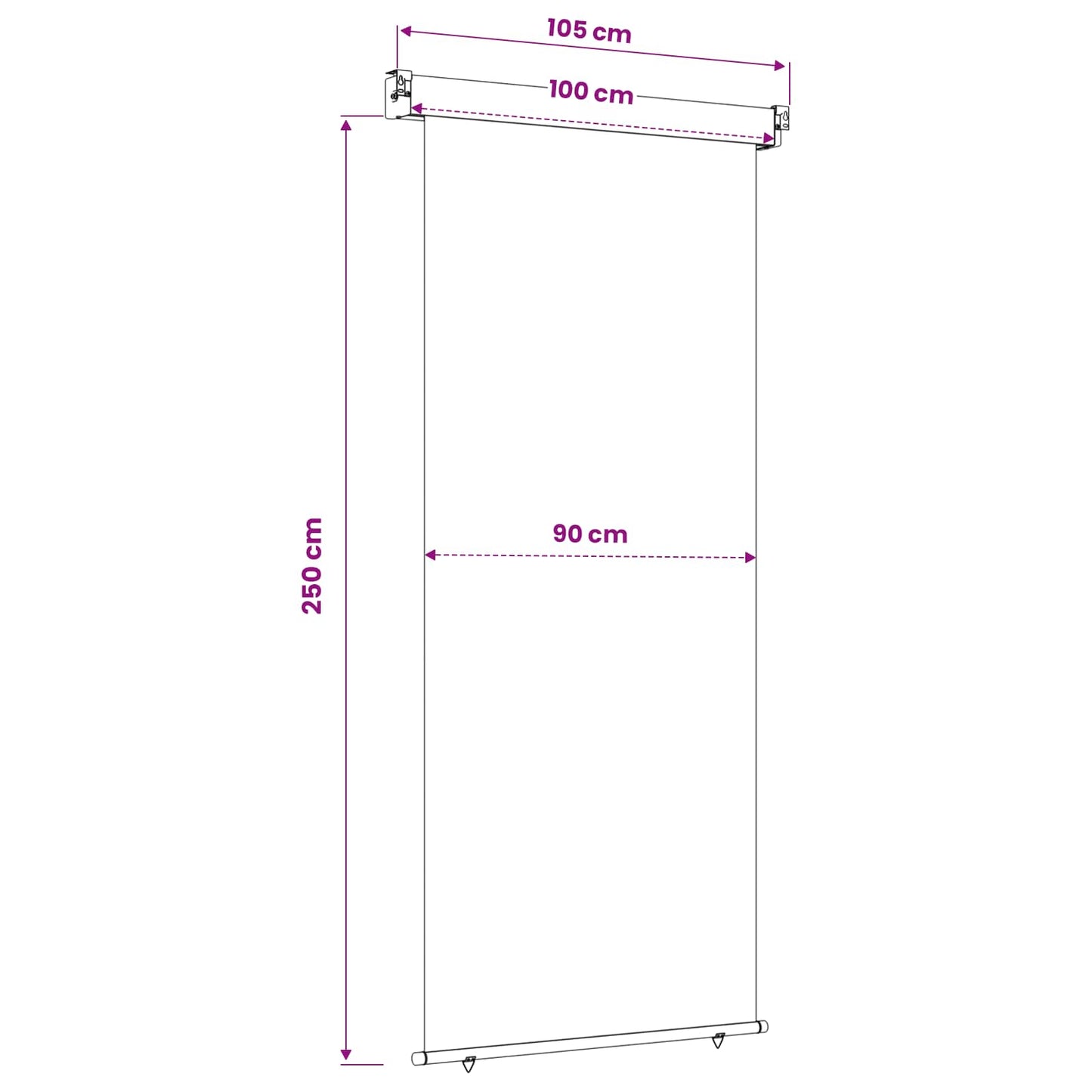vidaXL Αυλούπα Πλευράς Μπαλκονιού 100 x 250 cm