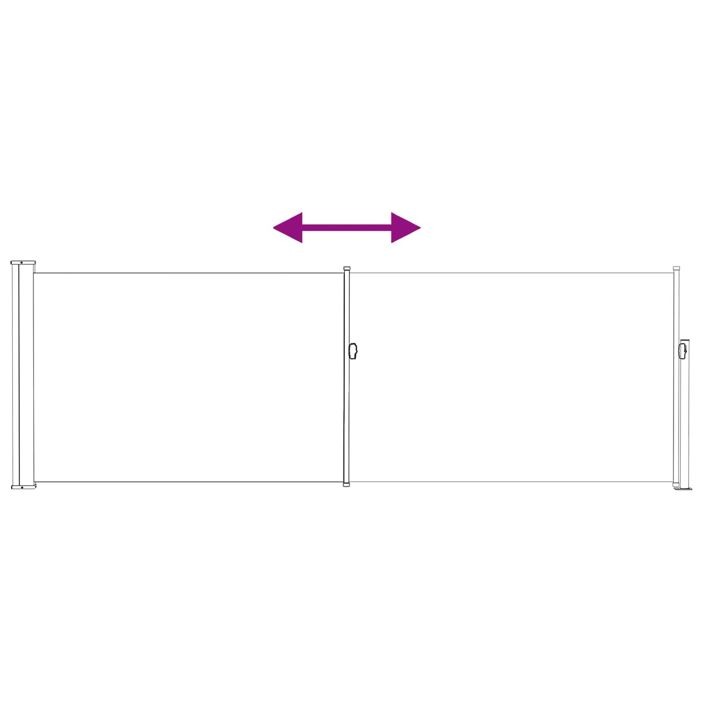 vidaXL Ανακλινόμενος Πλευρικός Απλώστρα 300 x 100 cm Πολυεστέρας