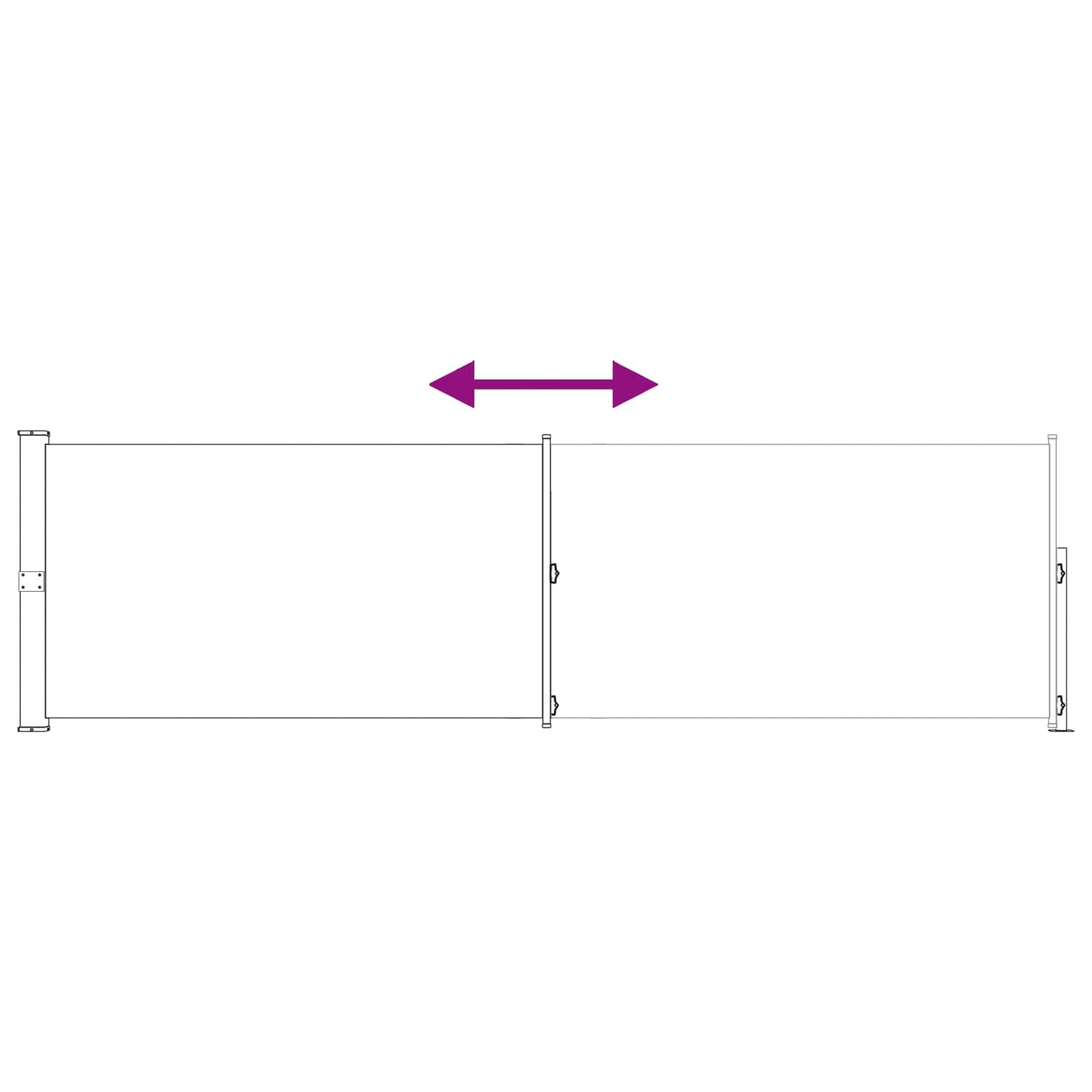 vidaXL Ανακλινόμενος Πλευρικός Απλώστρα 170 x 300 cm Πολυεστέρας