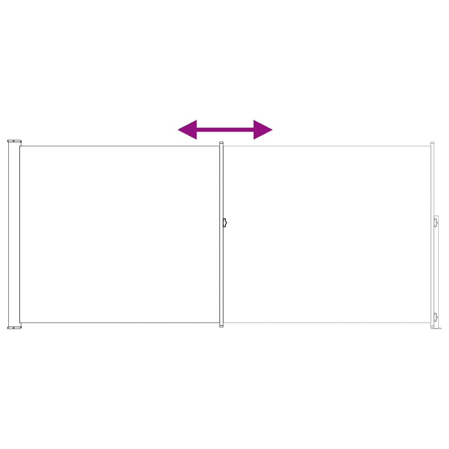 vidaXL Ανακλινόμενος Πλευρικός Απλώστρα 200 x 500 cm