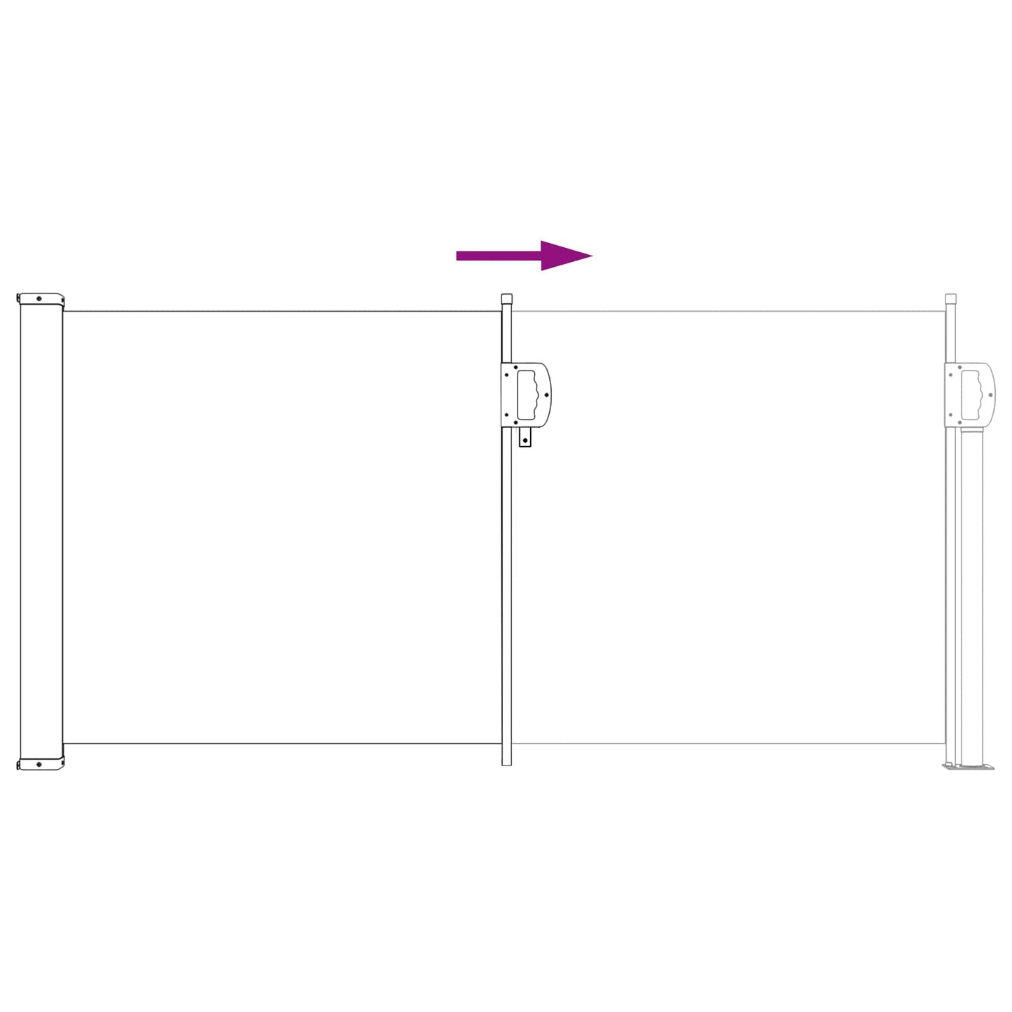 vidaXL Ανακλινόμενος Πλευρικός Απλώστρα 500 x 100 cm Πολυεστέρας