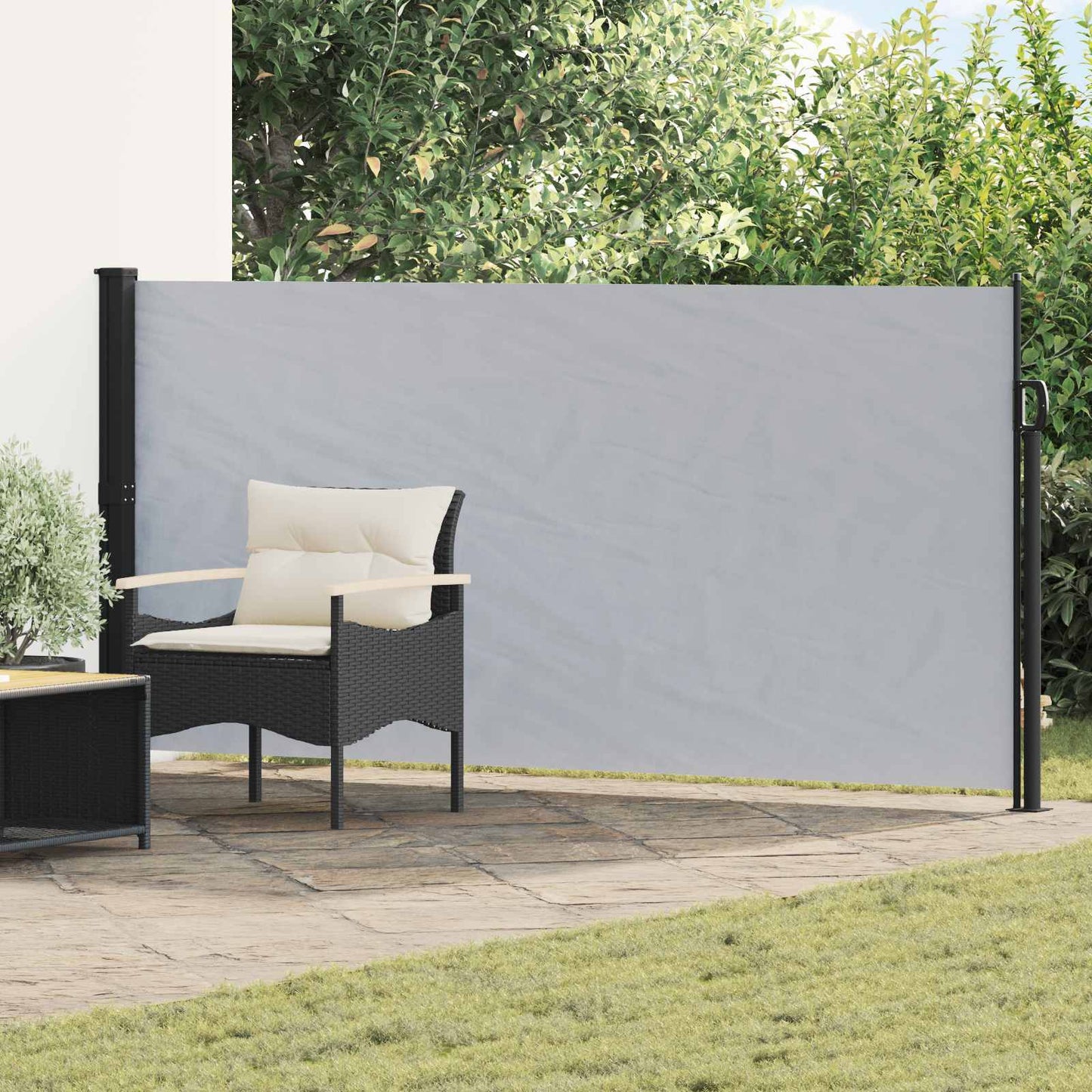 vidaXL Ανακλινόμενος Πλευρικός Απλώστρα 600 x 120 cm Πολυεστέρας