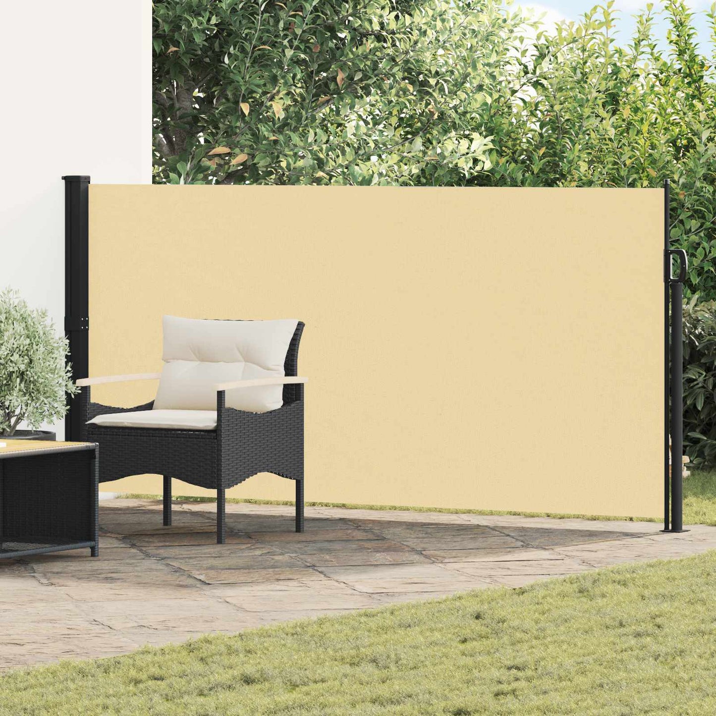 vidaXL Ανακλινόμενος Πλευρικός Απλώστρα 600 x 120 cm Πολυεστέρας