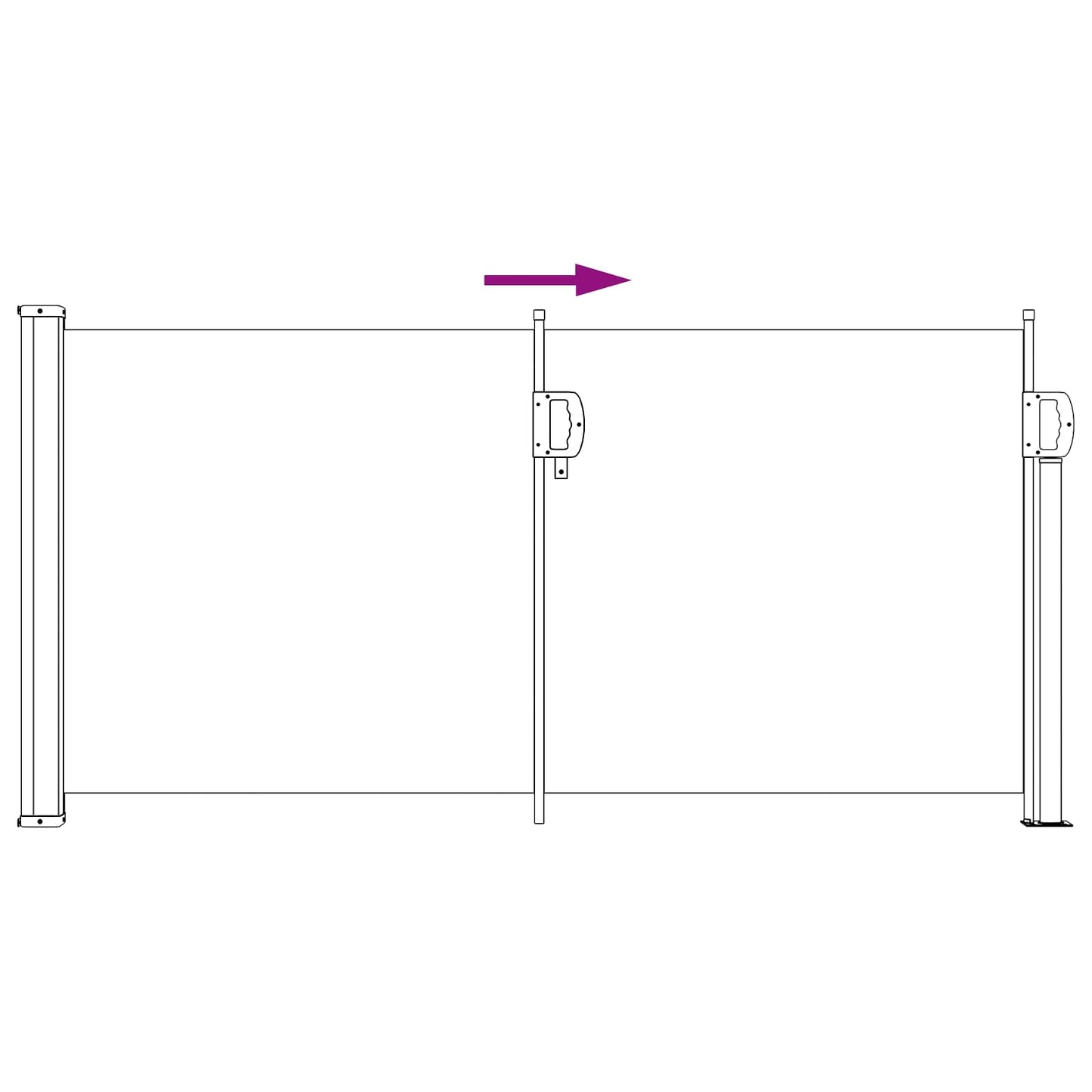 vidaXL Ανακλινόμενος Πλευρικός Απλώστρα 300 x 100 cm Πολυεστέρας
