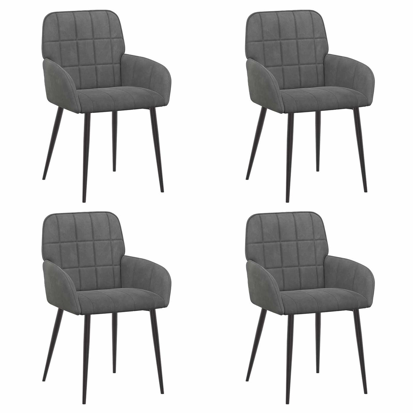 vidaXL Καρέκλες φαγητού 4 pcs Βελούδο Σκούρο Γκρι 57 x 50 x 85 εκ.
